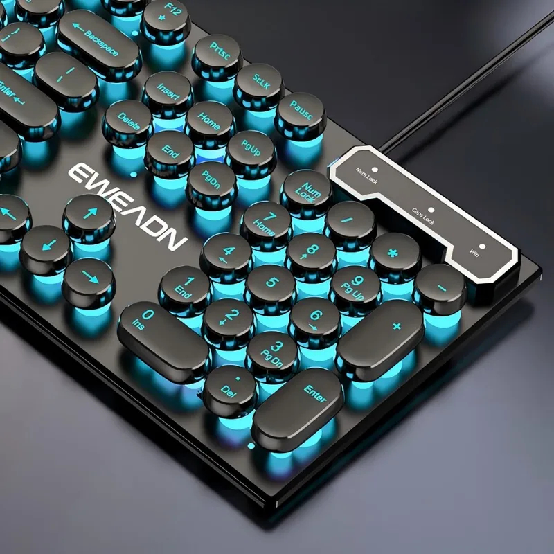 Gaming Keyboard Wireless - 레트로 펑크 기계식 느낌 키보드 마우스
