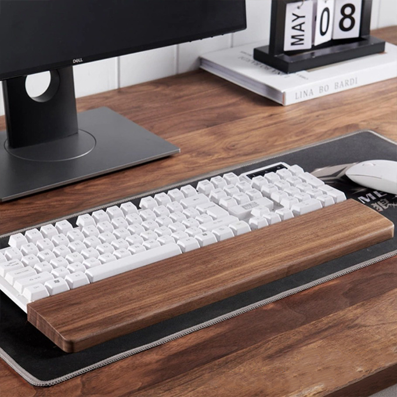 Wrist Rest Wood - 단단한 호두나무 키보드 손목 받침대 쿠션,