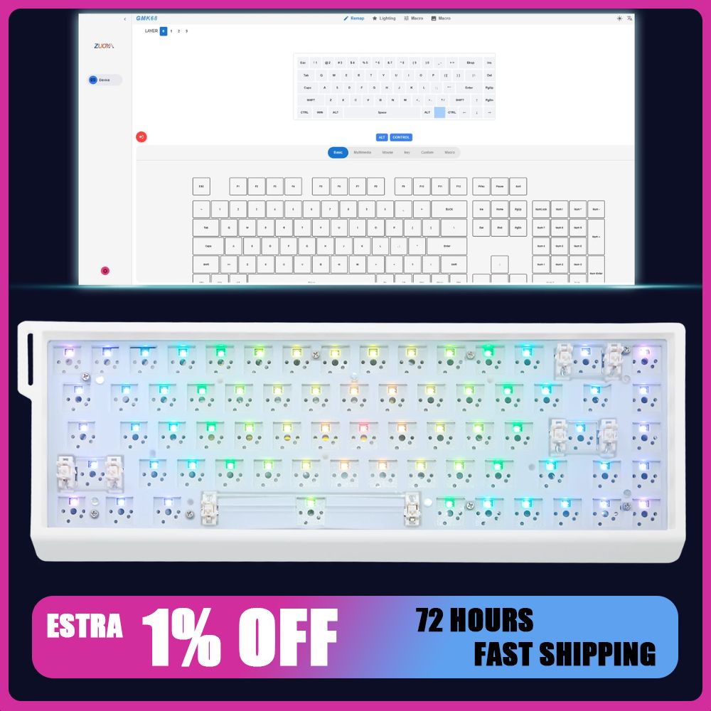 Hot Swap Pcb - ZUOYA GMK68 기계식 키보드 키트 3가지