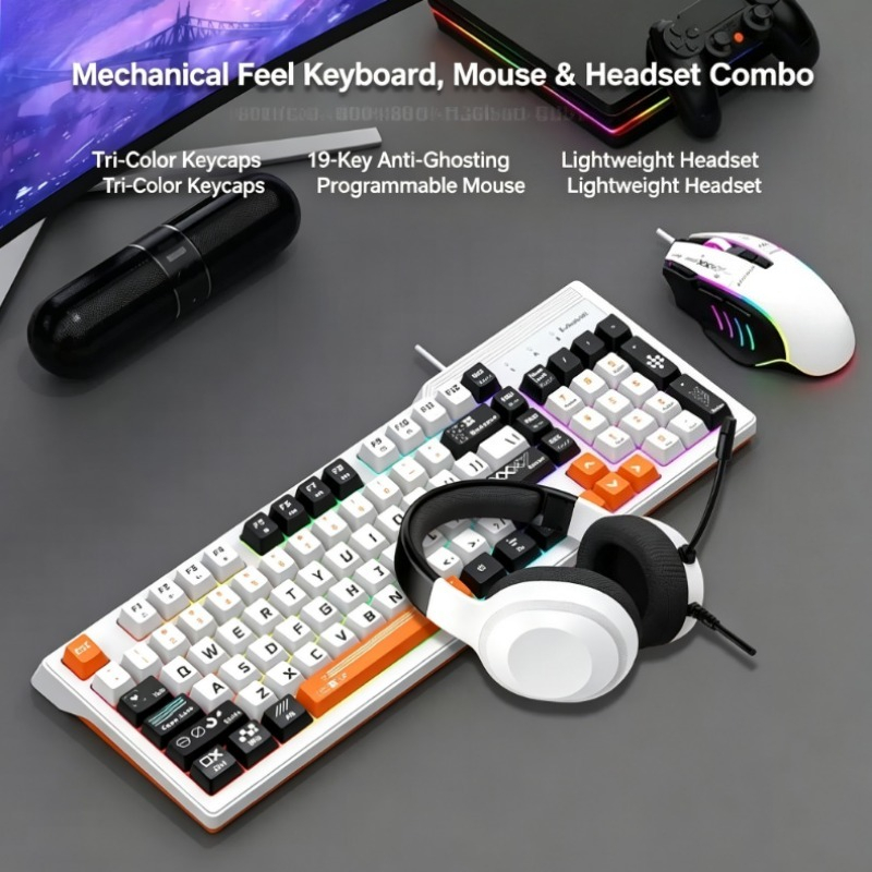Gaming Keyboard Mouse Set - K8pro 3 in 1 게이밍 콤보