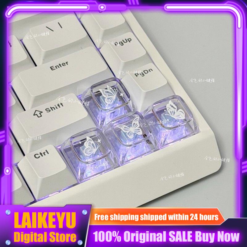 Keyboard Gaming Transparent - 투명 나비 테마 키캡 귀여운 XDA