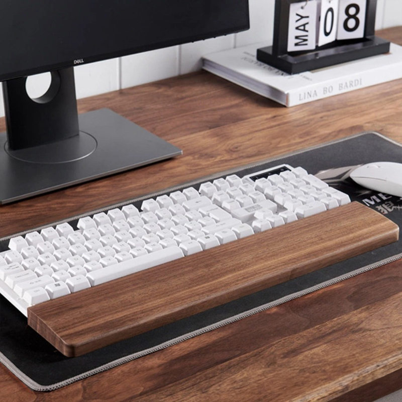 Wrist Rest Wood - 단단한 나무 키보드 핸드 브래킷, 블랙