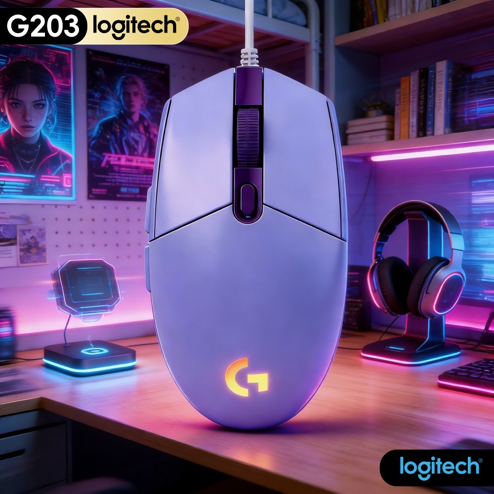 Logitech Mouse G203 - 로지텍 G203 유선 게이밍 마우스, 향상된