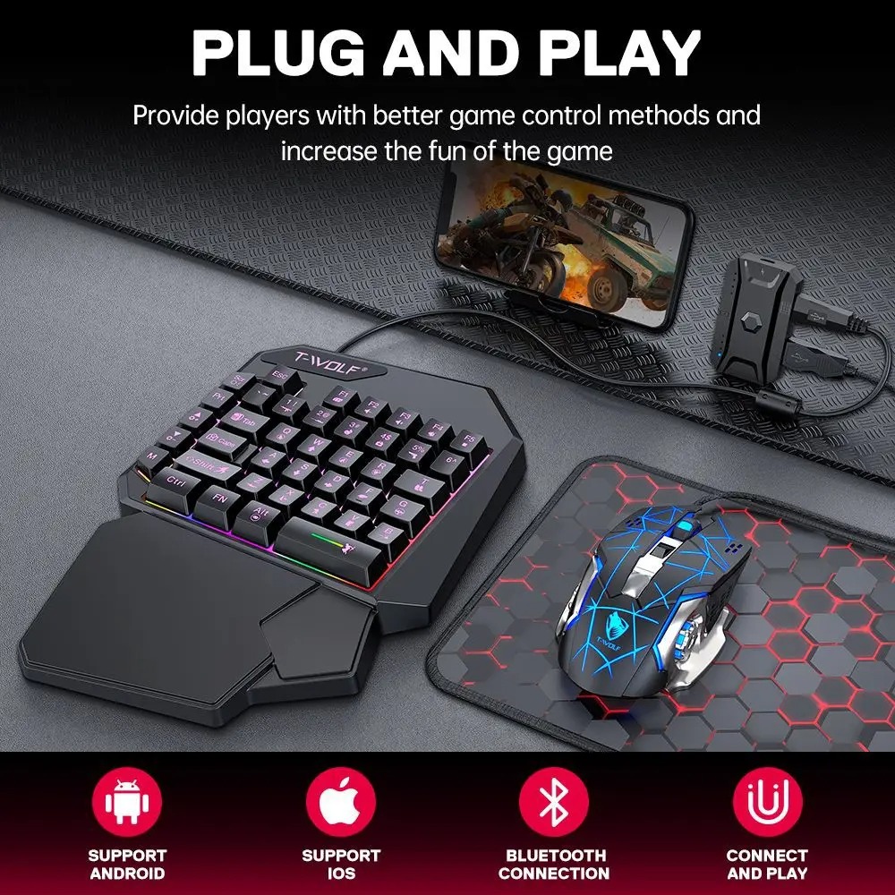 5 in 1 RGB 게이밍 키보드 마우스 콤보 한손 컨 - Gaming Keyboard And Mouse For Xbox 리뷰 및 가격