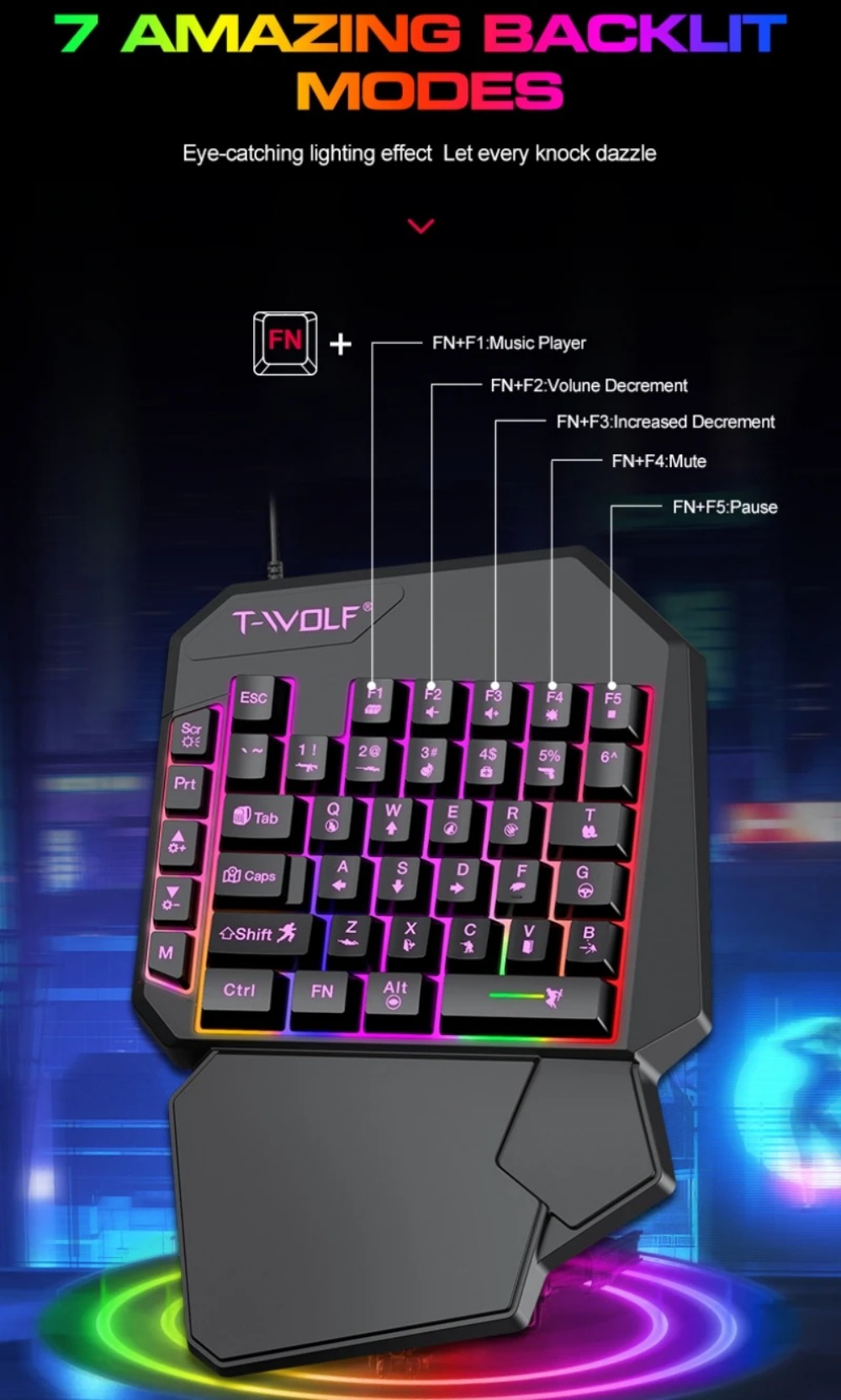 5 in 1 RGB 게이밍 키보드 마우스 콤보 한손 컨 - Gaming Keyboard And Mouse For Xbox 리뷰 및 가격