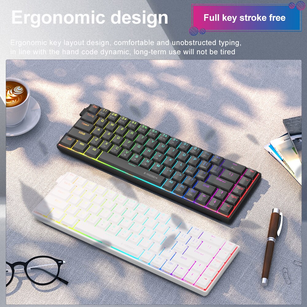 E-YOOSO RGB 미니 슬림 USB 유선 기계식 게 - Gaming Keyboard Mobile 리뷰 및 가격