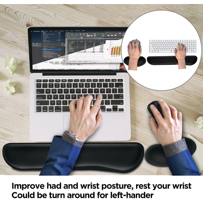 인체공학적 키보드 손목 받침대와 메모리폼 마우스 패드  - Gaming Keyboard Mouse Set 리뷰 및 가격