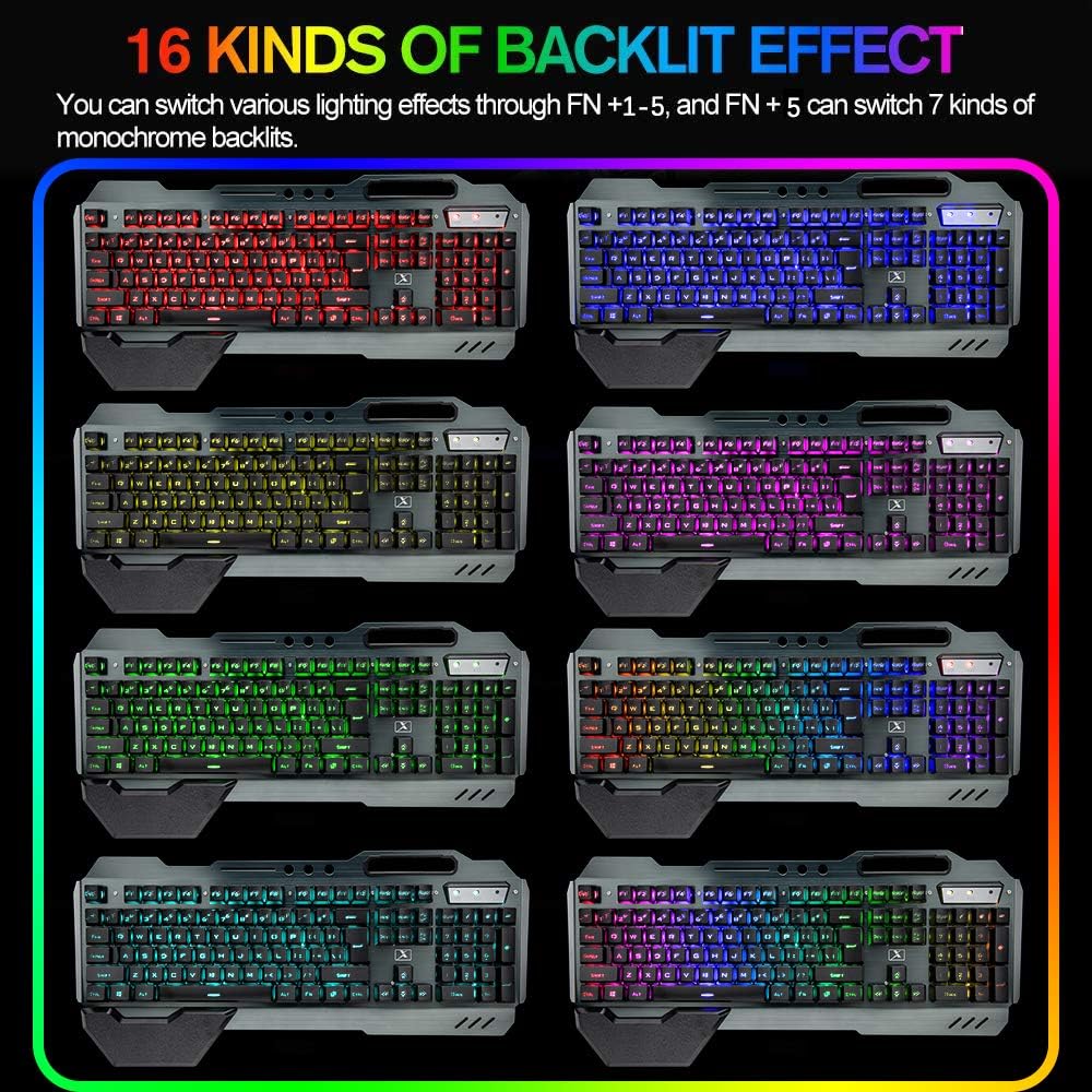 무선 게임용 키보드 및 마우스 콤보, 레인보우 LED  - Gaming Keyboard Mouse Set 리뷰 및 가격