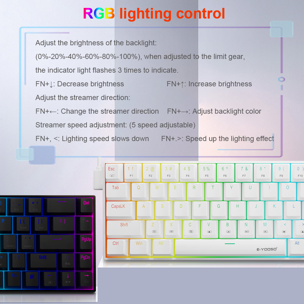 E-YOOSO Z686 RGB USB 60% 미니 슬림 - Gaming Keyboard E Yooso 리뷰 및 가격