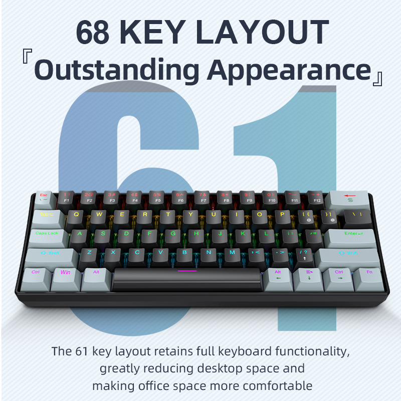 APAYADO K61 미니 기계식 키보드, 유선, 61 - Keyboard Gaming Blue Switch 리뷰 및 가격