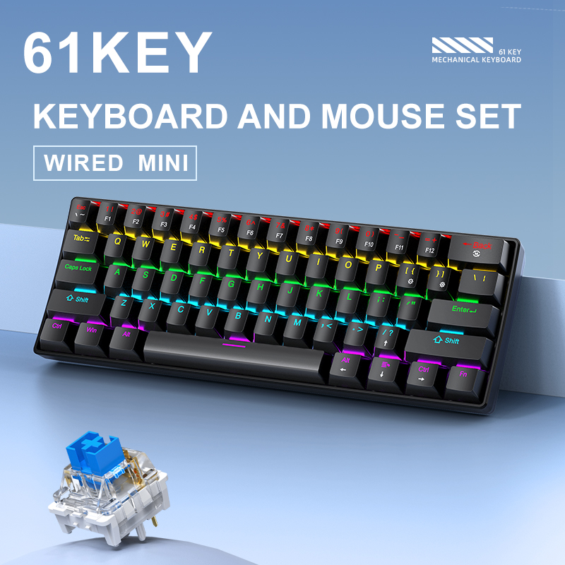 APAYADO K61 미니 기계식 키보드, 유선, 61 - Keyboard Gaming Blue Switch 리뷰 및 가격