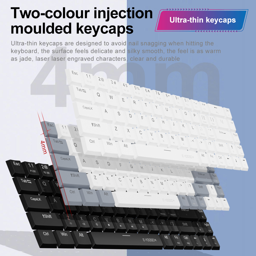 E-YOOSO A68 RGB 미니 슬림 USB 유선 기 - Gaming Keyboard E Yooso 리뷰 및 가격
