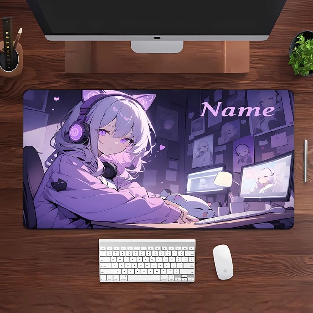 애니메이션 소녀 게이밍 대형 데스크 매트, 맞춤 이름  - Gaming Keyboard Name 리뷰 및 가격