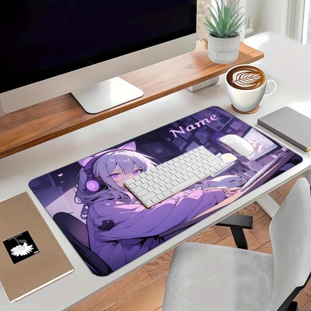 애니메이션 소녀 게이밍 대형 데스크 매트, 맞춤 이름  - Gaming Keyboard Name 리뷰 및 가격