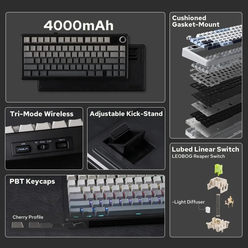 AULA F75 Max 기계식 키보드 75% 레이아웃  - Gaming Keyboard He 리뷰 및 가격