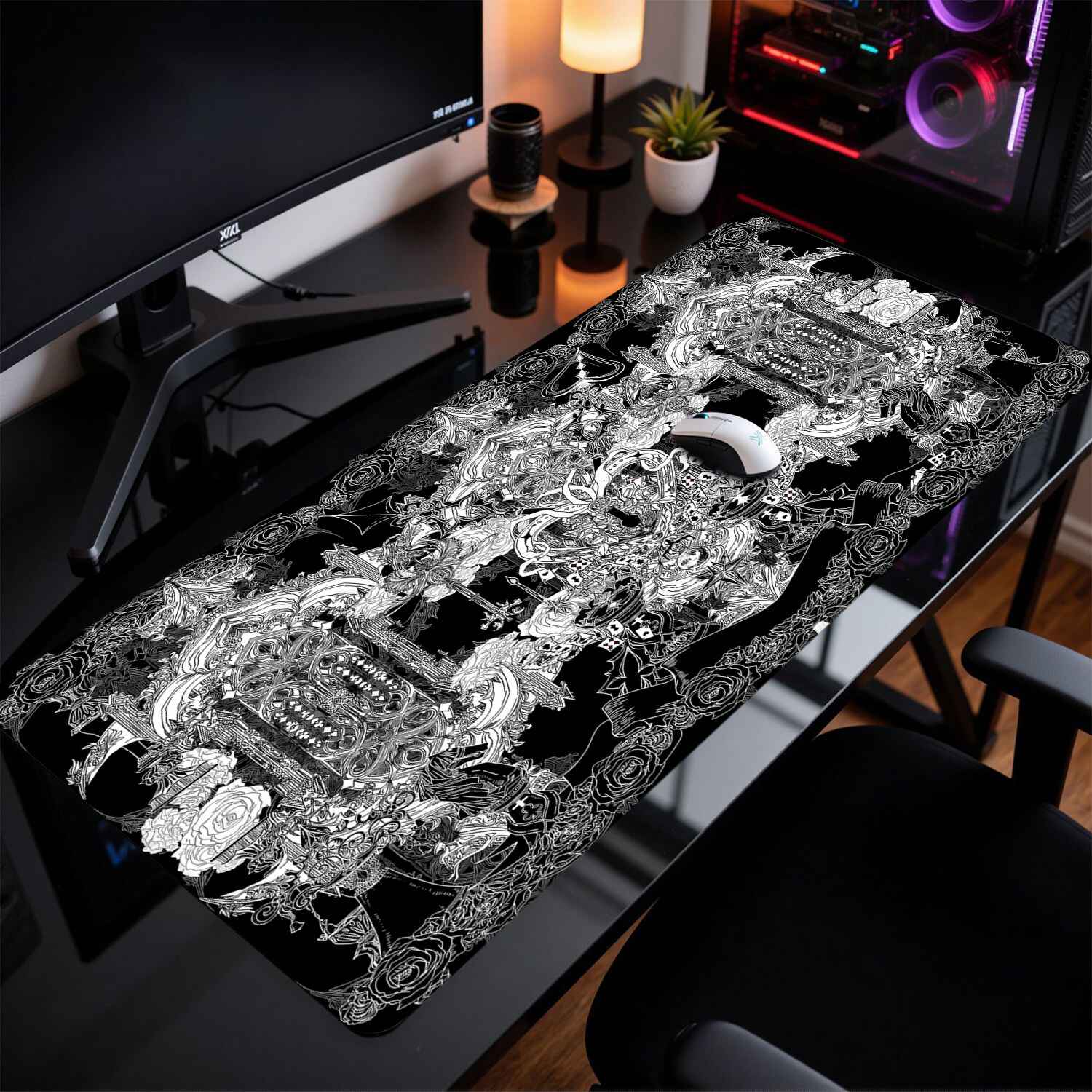 디바인 렐름 고딕 건축 마우스 패드 초대형 다크 블랙  - Gaming Keyboard And Mouse Pad 리뷰 및 가격