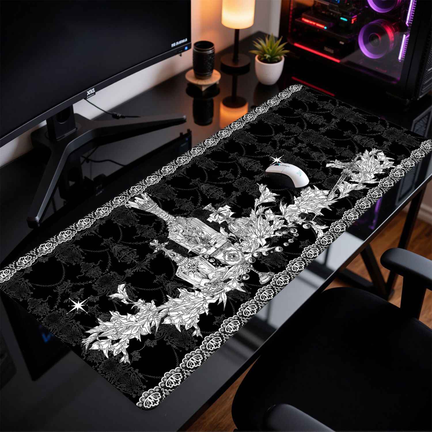 디바인 렐름 고딕 건축 마우스 패드 초대형 다크 블랙  - Gaming Keyboard And Mouse Pad 리뷰 및 가격