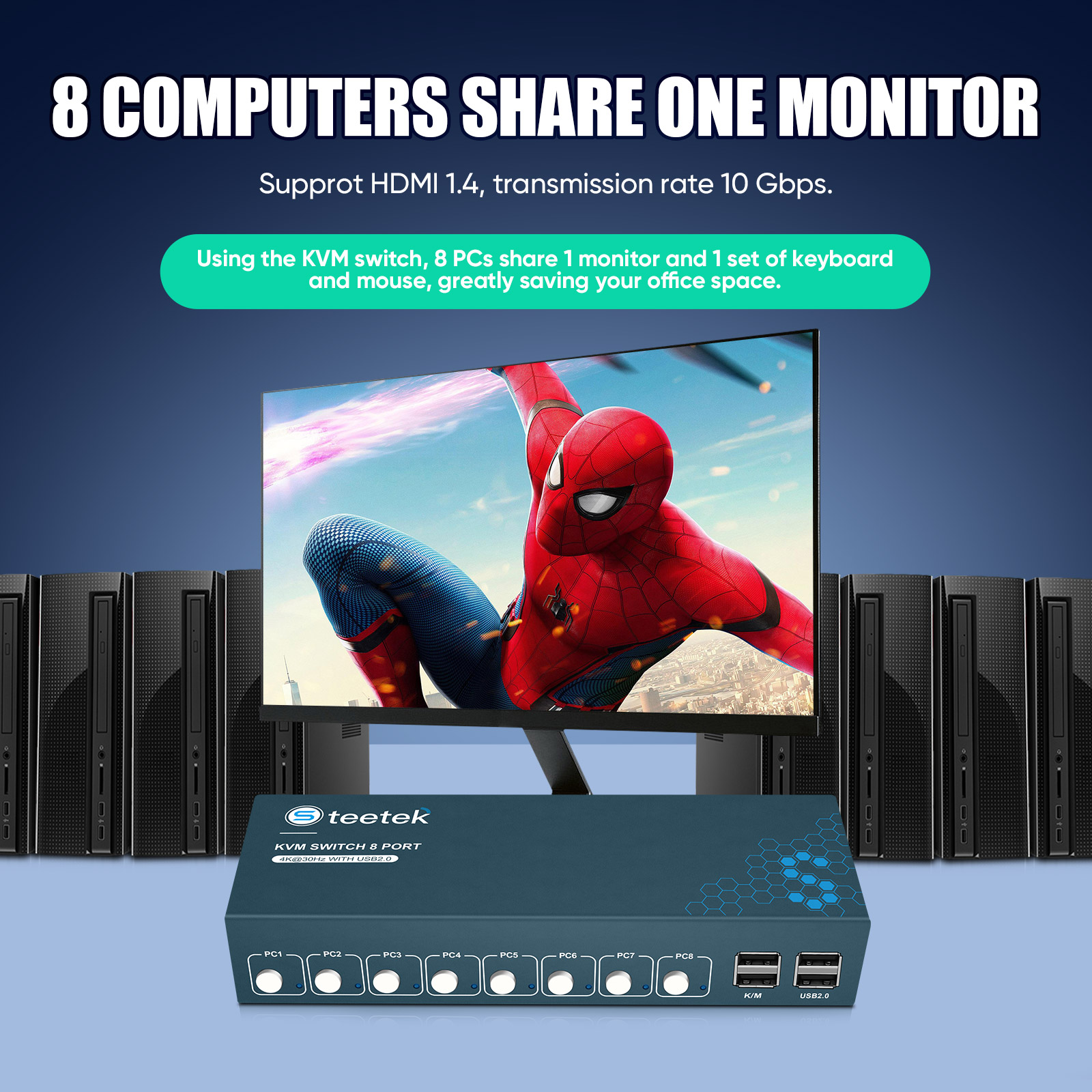 KVM 스위치 8포트 HDMI KVM 스위치 4K 3D - Gaming Keyboard And Mouse For Xbox 리뷰 및 가격