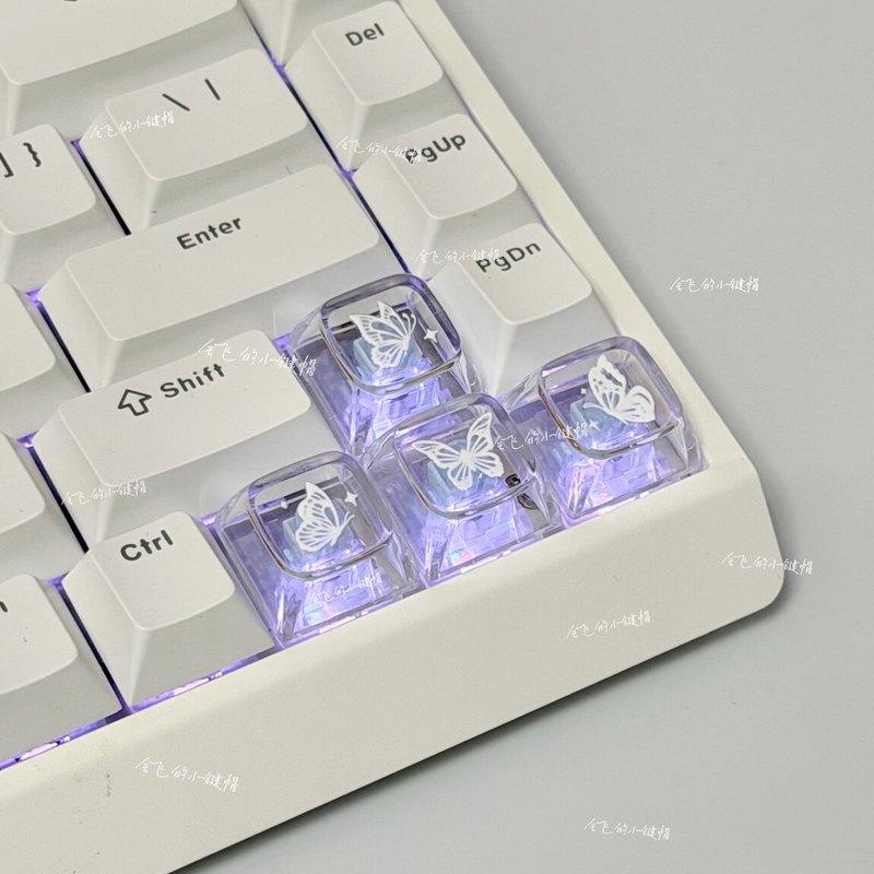 투명 나비 테마 키캡 귀여운 XDA 높이 기계식 키보드 - Keyboard Gaming Transparent 리뷰 및 가격