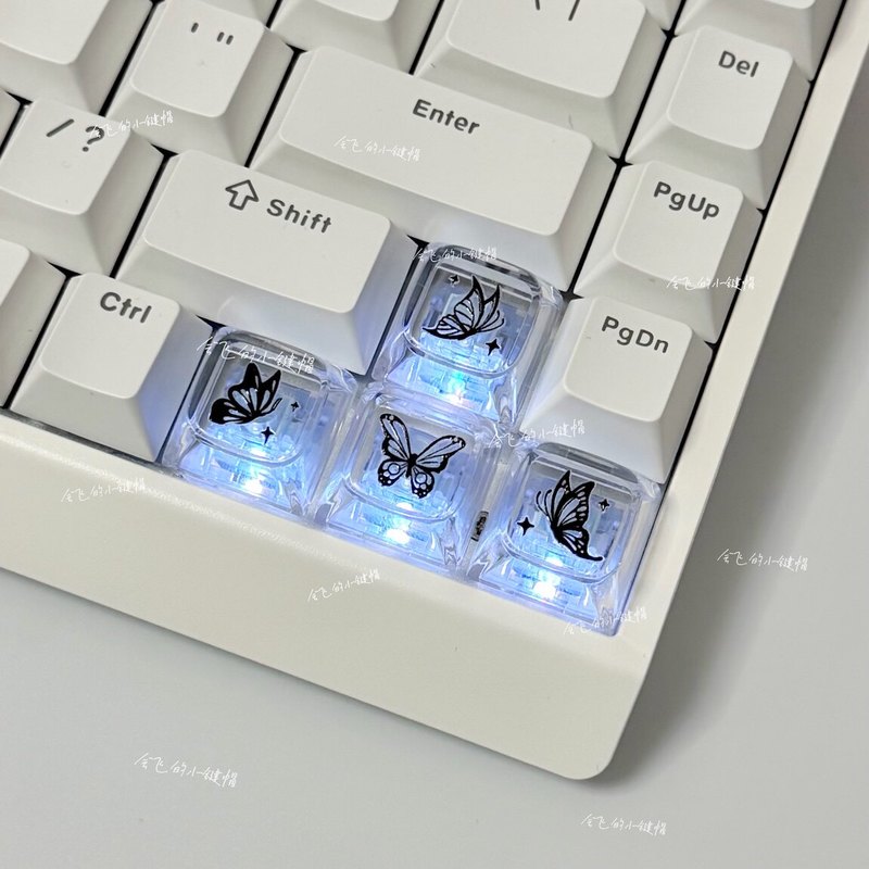 투명 나비 테마 키캡 귀여운 XDA 높이 기계식 키보드 - Keyboard Gaming Transparent 리뷰 및 가격