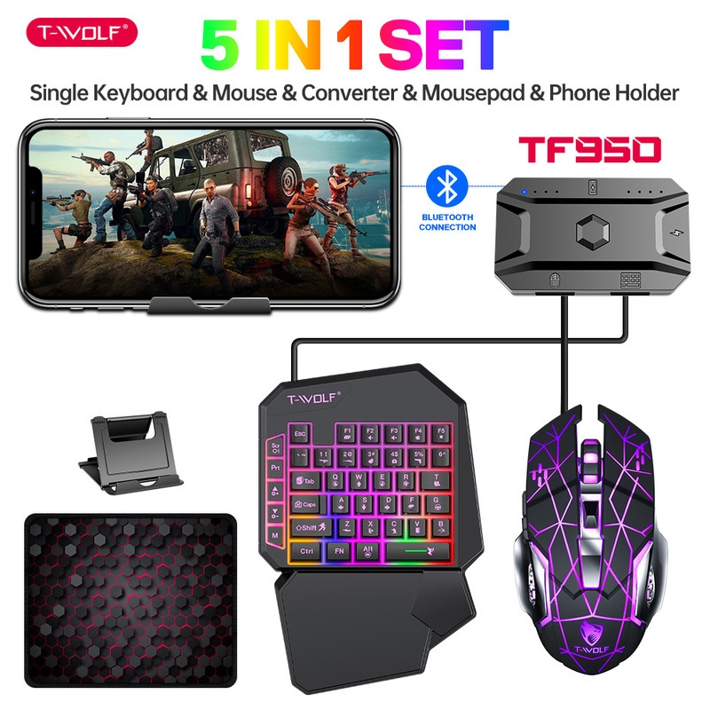 T-Wolf Tf950 5 in 1 한손 게이밍 키보드 - Gaming Keyboard And Mouse For Xbox 리뷰 및 가격