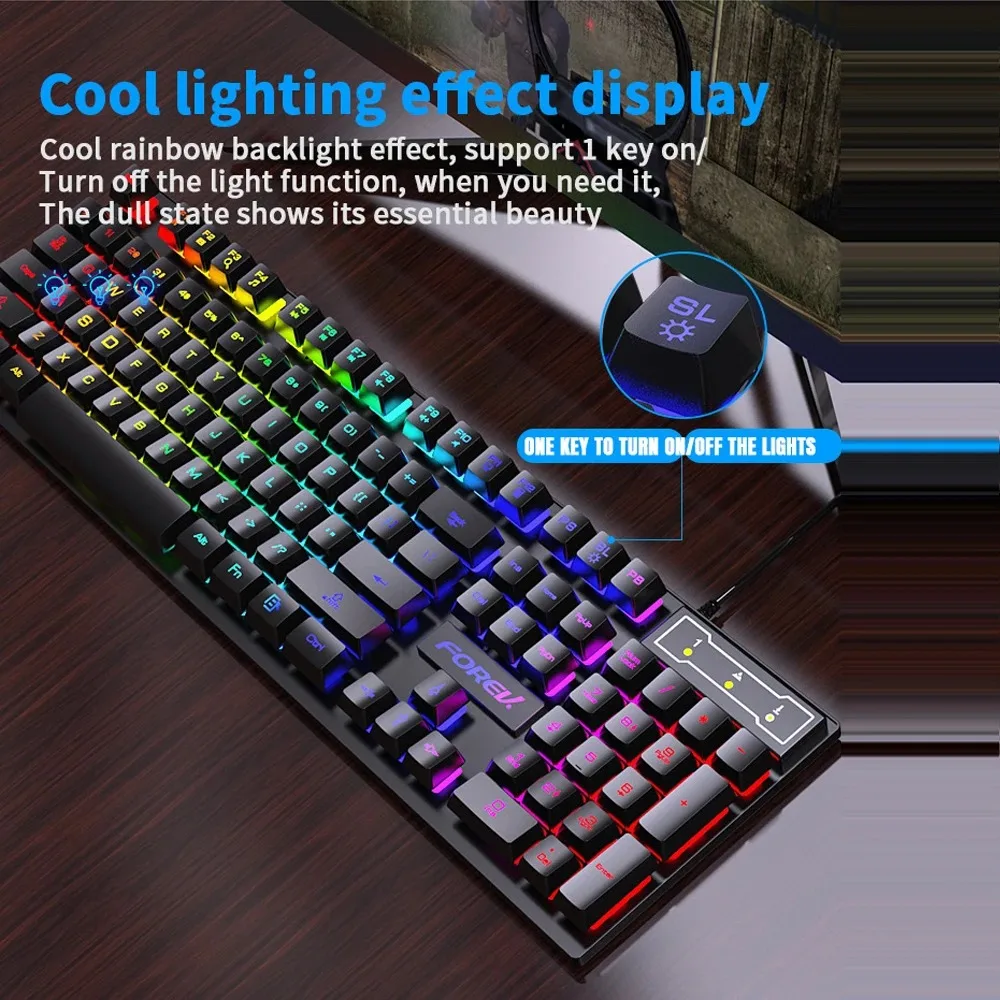 104 키 백라이트 기계식 키보드 유선 게임용 키보드  - Gaming Keyboard And Mouse For Xbox 리뷰 및 가격