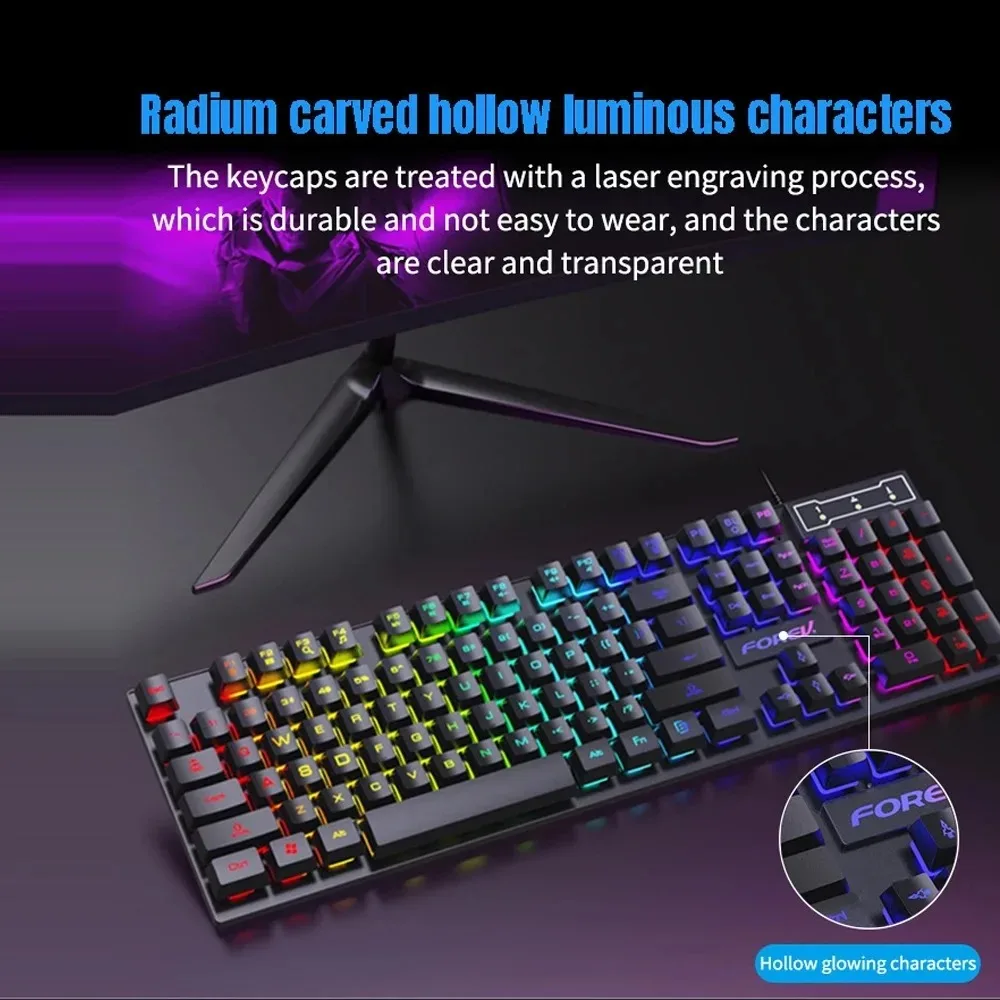 104 키 백라이트 기계식 키보드 유선 게임용 키보드  - Gaming Keyboard And Mouse For Xbox 리뷰 및 가격