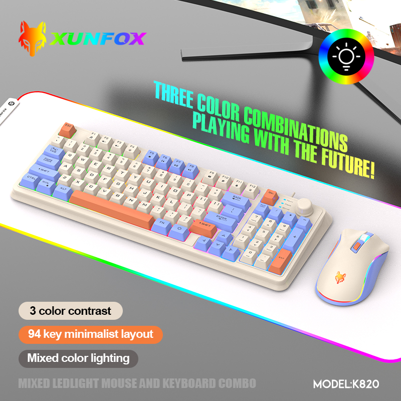 K820 USB 유선 게임 키보드 마우스 세트 조명 데 - Gaming Keyboard And Mouse For Xbox 리뷰 및 가격