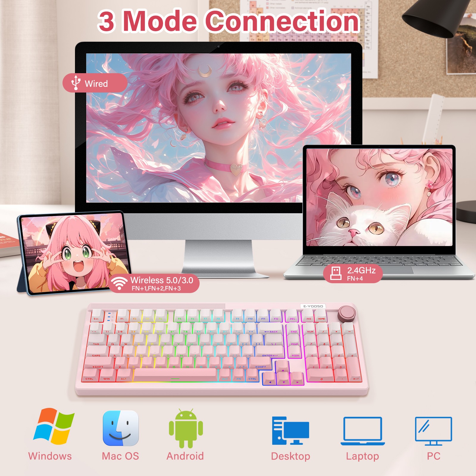 E-YOOSO 98키 기계식 키보드 3모드 블루투스 2 - Gaming Keyboard E Yooso 리뷰 및 가격