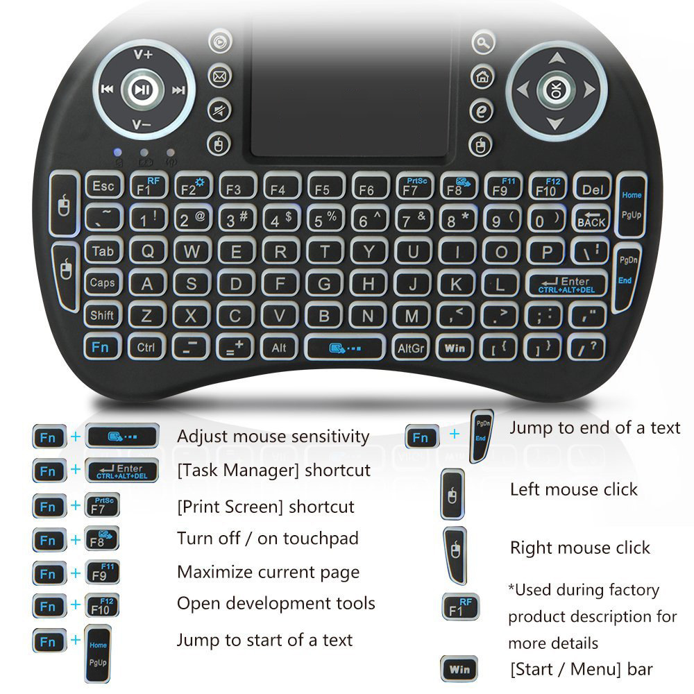 백라이트 미니 무선 키보드 터치 패드가있는 프랑스어 A - Gaming Keyboard Mobile 리뷰 및 가격
