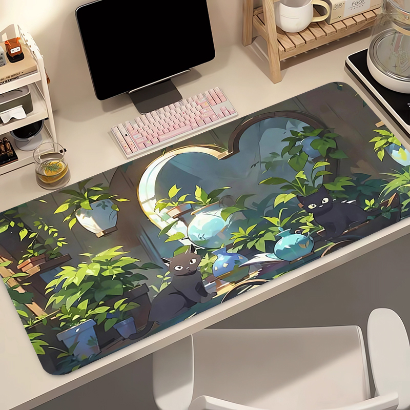 귀여운 검은 고양이 실리콘 소프트 게이밍 마우스 패드  - Gaming Keyboard And Mouse Pad 리뷰 및 가격