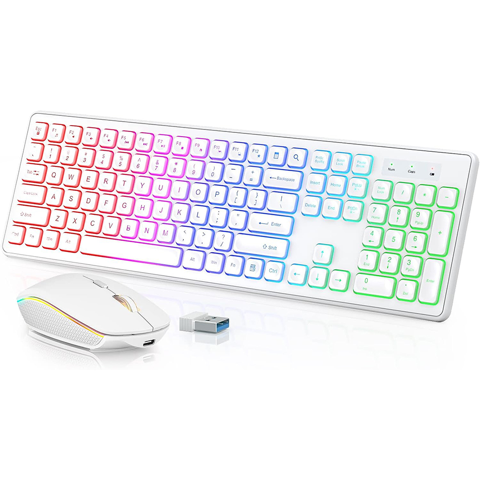 백라이트 무선 키보드 및 마우스, 조용한 라이트 업 키 - Gaming Keyboard Mouse Set 리뷰 및 가격